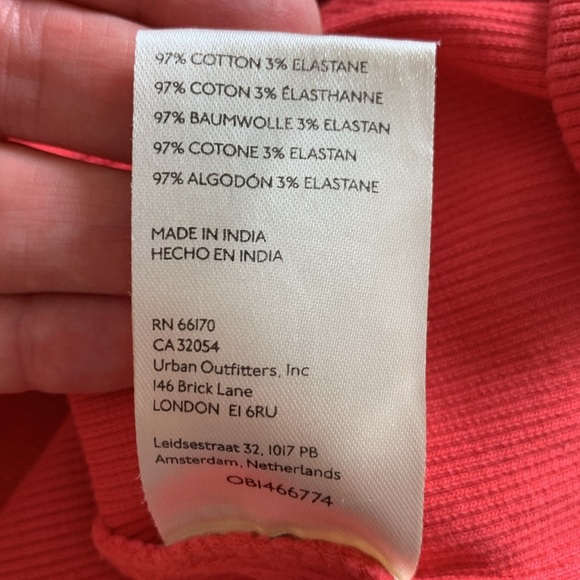 Maeve by Anthropologie pink ribbed cotton crop tank top size large - Picture 5 of 6